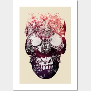 Floral Skull Posters and Art